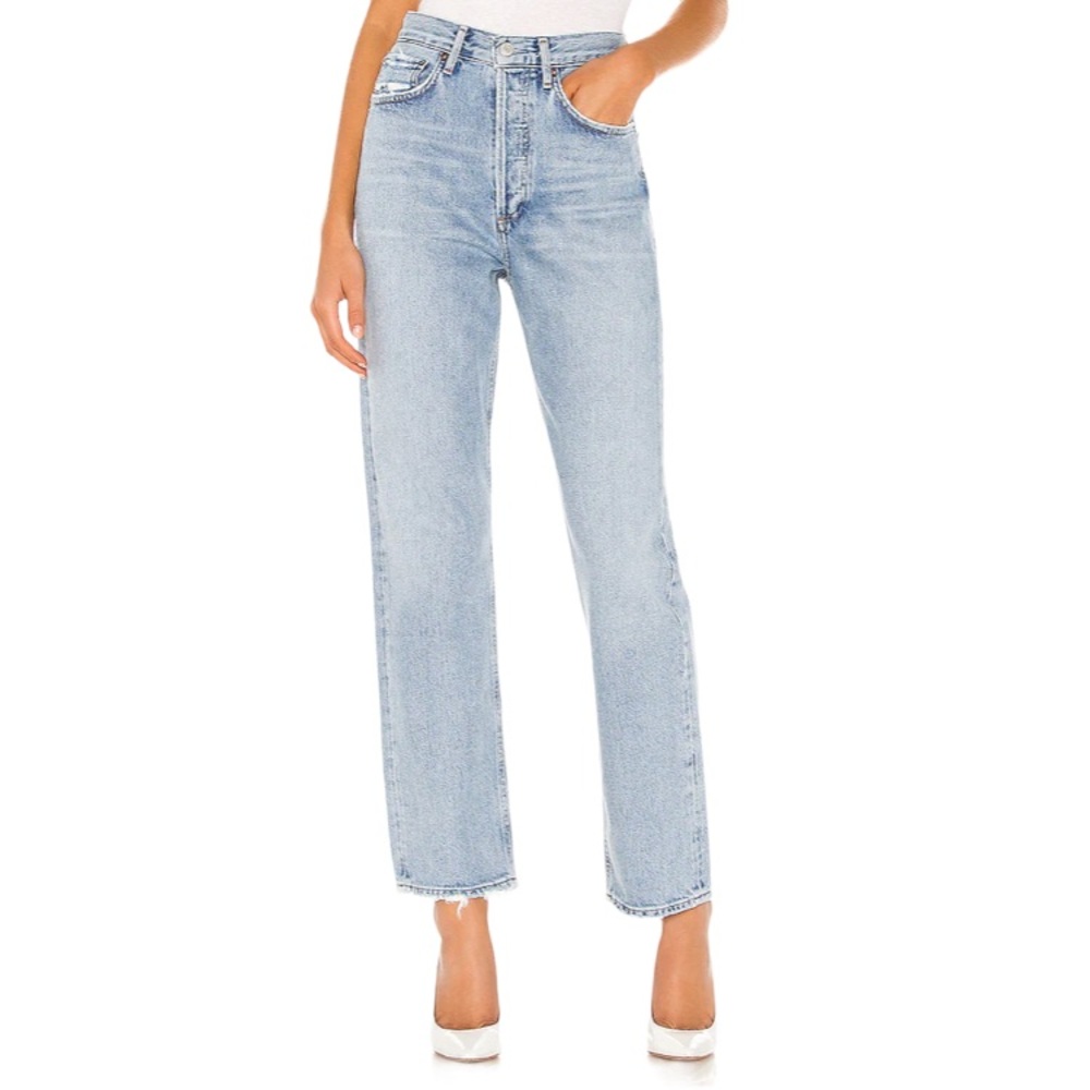 AGOLDE 90’S MID RISE LOOSE FIT ORGANIC COTTON JEANS IN SNAPSHOT SIZES 28